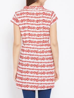 lace trim embroidered asymmetric top - 15735908 - Standard Image - 3