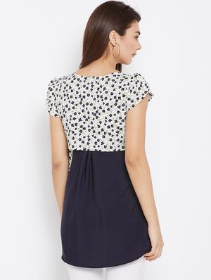 floral overlay high low tunic - 15735910 - Standard Image - 3