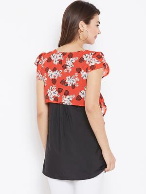 floral overlay high low tunic - 15735911 - Standard Image - 3