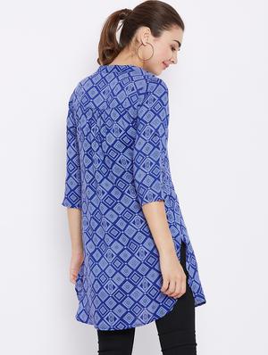 button detail roll up sleeved tunic - 15735913 - Standard Image - 3