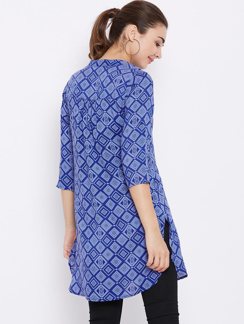 button detail roll up sleeved tunic - 15735913 - Zoom Image - 3