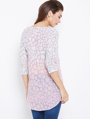 boat neck slit sleeved tunic - 15735914 - Standard Image - 3