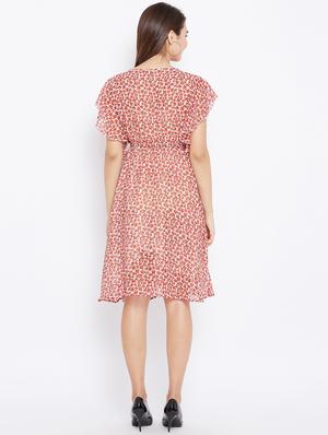 flutter sleeved a-line dress - 15735921 - Standard Image - 3