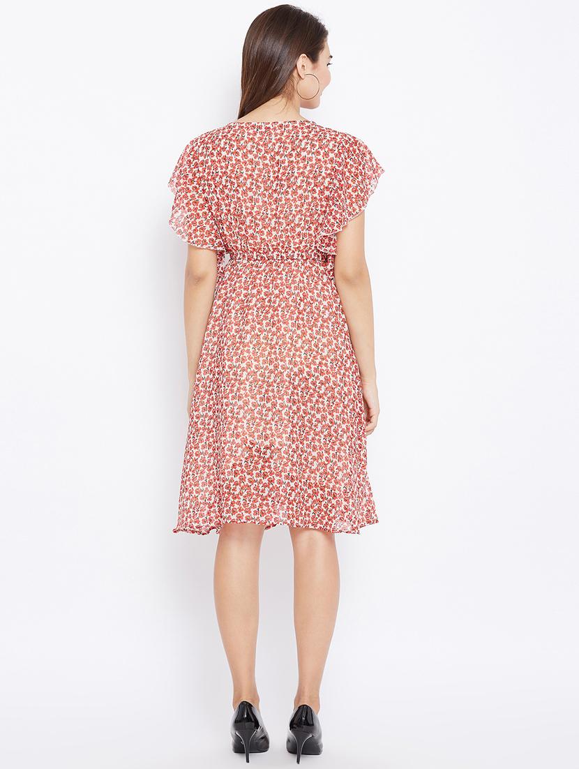 flutter sleeved a-line dress - 15735921 - Zoom Image - 3