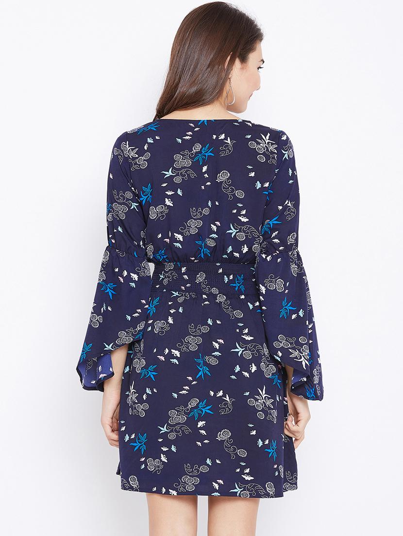 smocked waist bell sleeved dress - 15735924 - Zoom Image - 3