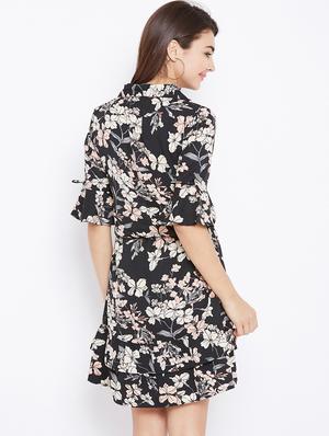 ruffle detail floral blouson dress - 15735928 - Standard Image - 3