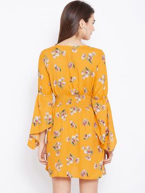 smocked waist bell sleeved dress - 15735929 - Standard Image - 3
