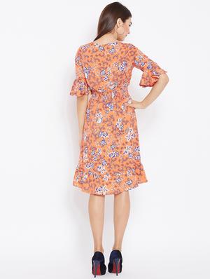 smocked waist bell sleeved dress - 15735932 - Standard Image - 3