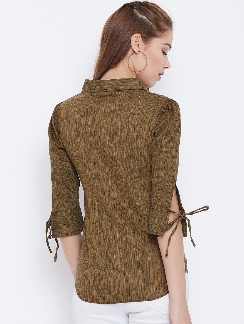 tie up detail sleeved shirt - 15735933 - Zoom Image - 3
