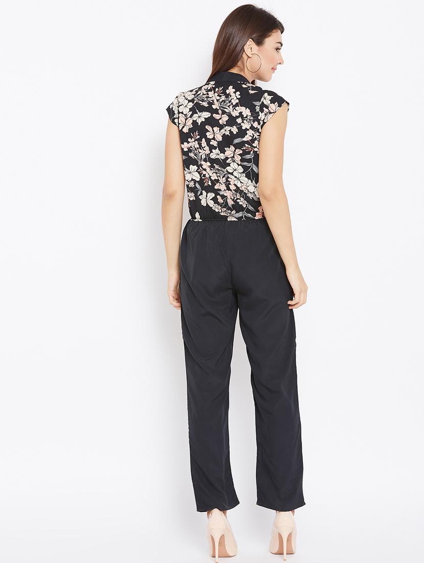 button detail floral jumpsuit - 15735937 - Zoom Image - 3