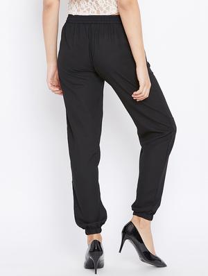 drawstring waist zipper detail trouser - 15735941 - Standard Image - 3