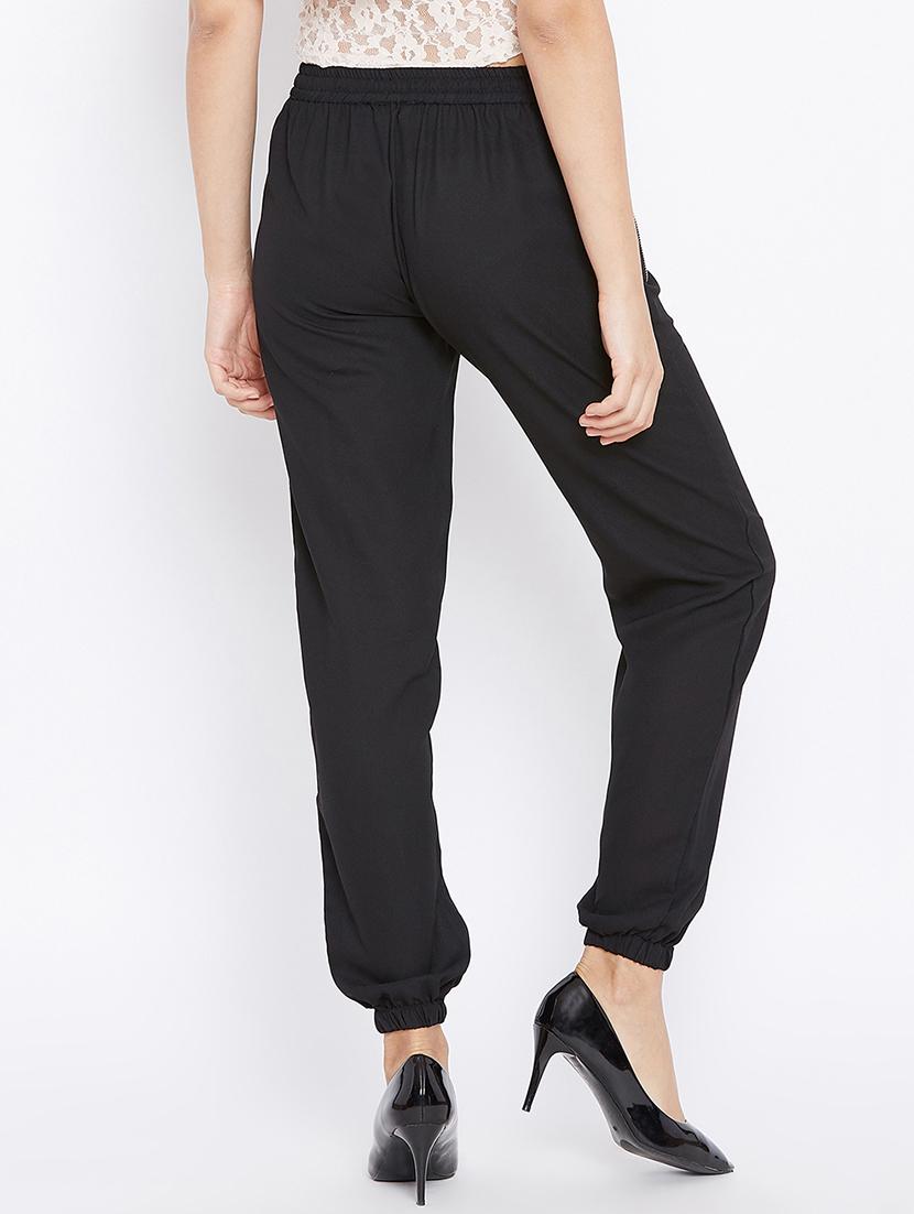 drawstring waist zipper detail trouser - 15735941 - Zoom Image - 3