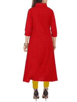 Embroidered a-line kurta - 15736763 - Standard Image - 3