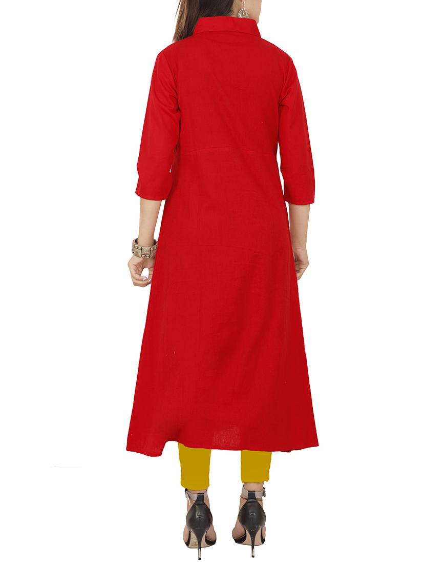 Embroidered a-line kurta - 15736763 - Zoom Image - 3