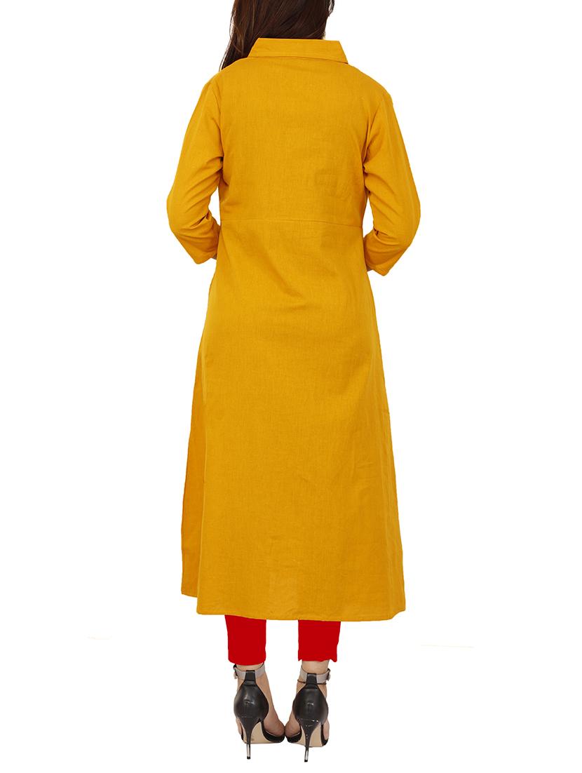 Embroidered a-line kurta - 15736764 - Zoom Image - 3