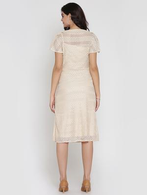 side slit lace a-line dress - 15736798 - Standard Image - 3