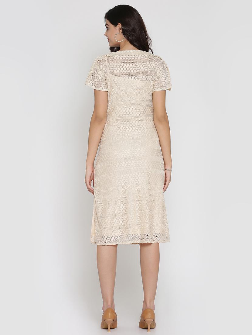 side slit lace a-line dress - 15736798 - Zoom Image - 3