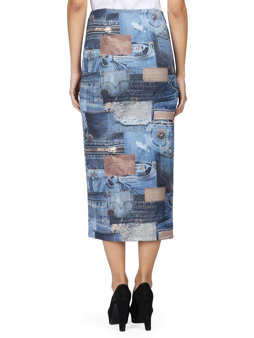 graphic print button up skirt - 15736799 - Zoom Image - 3