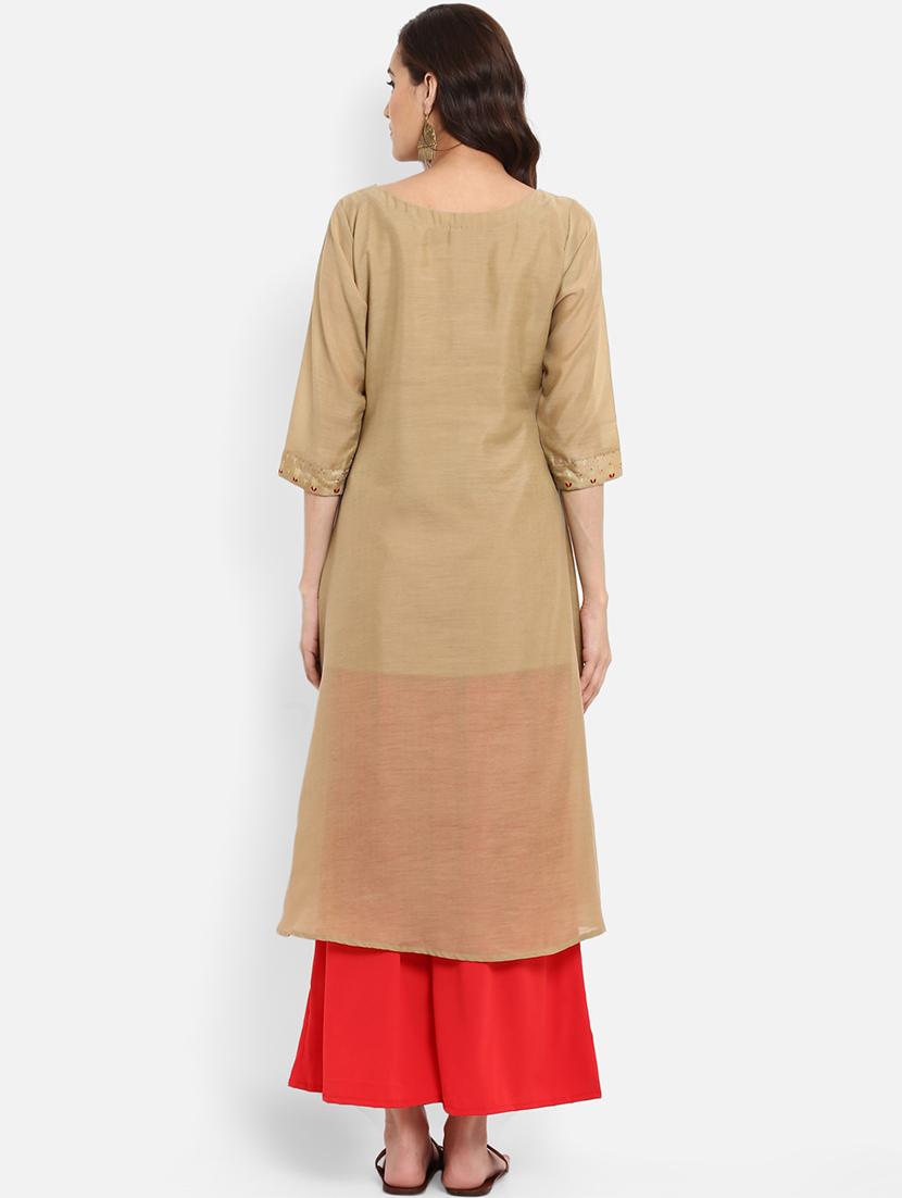 High low foil print kurta - 15737004 - Zoom Image - 3