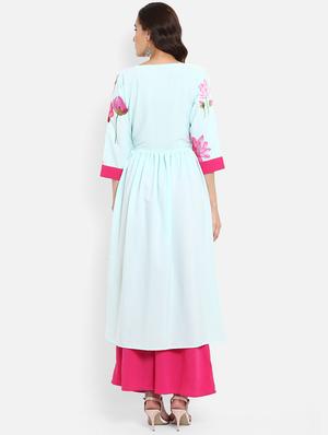 Digital print flared kurta - 15737011 - Standard Image - 3