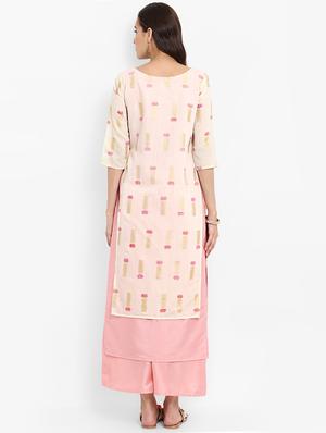 Layered foil print kurta - 15737014 - Standard Image - 3