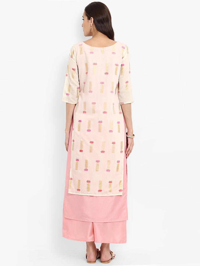 Layered foil print kurta - 15737014 - Zoom Image - 3