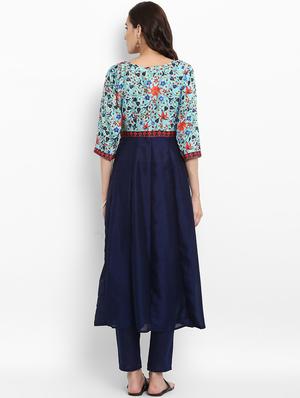 Anarkali printed yoke kurta - 15737021 - Standard Image - 3