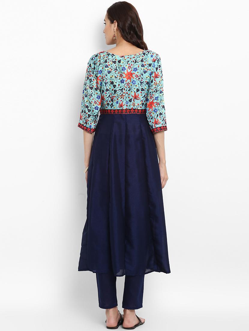 Anarkali printed yoke kurta - 15737021 - Zoom Image - 3