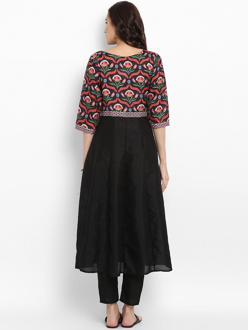 Anarkali printed yoke kurta - 15737022 - Zoom Image - 3