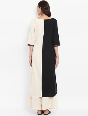 Color block straight kurta - 15737030 - Standard Image - 3