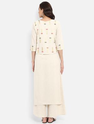Foil print straight kurta - 15737035 - Standard Image - 3