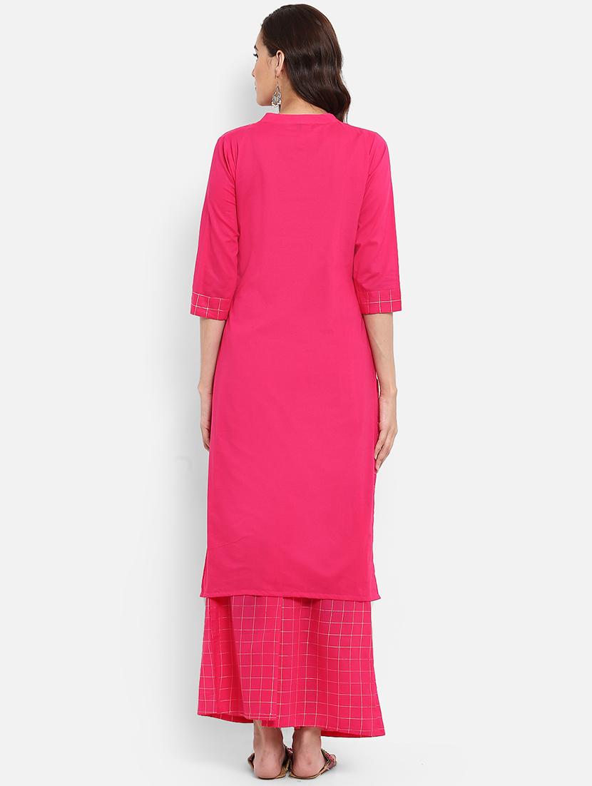 Checkered straight kurta - 15737037 - Zoom Image - 3