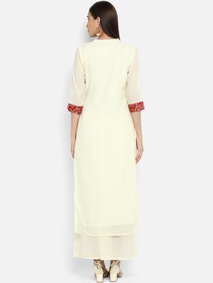 Foil print straight kurta - 15737038 - Standard Image - 3