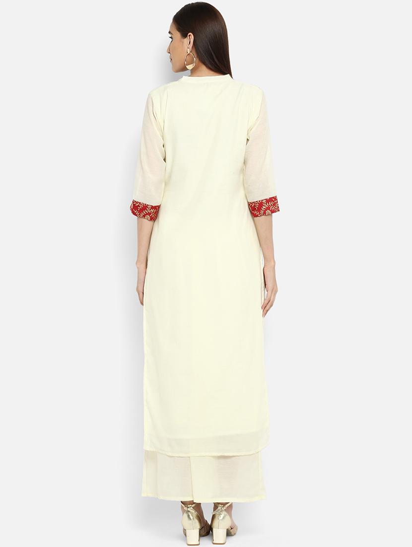 Foil print straight kurta - 15737038 - Zoom Image - 3