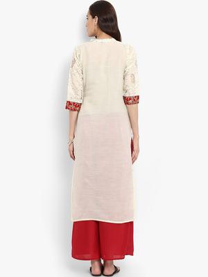 Foil print straight kurta - 15737039 - Standard Image - 3
