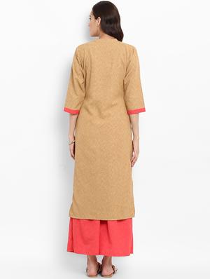 Patch work straight kurta - 15737044 - Standard Image - 3