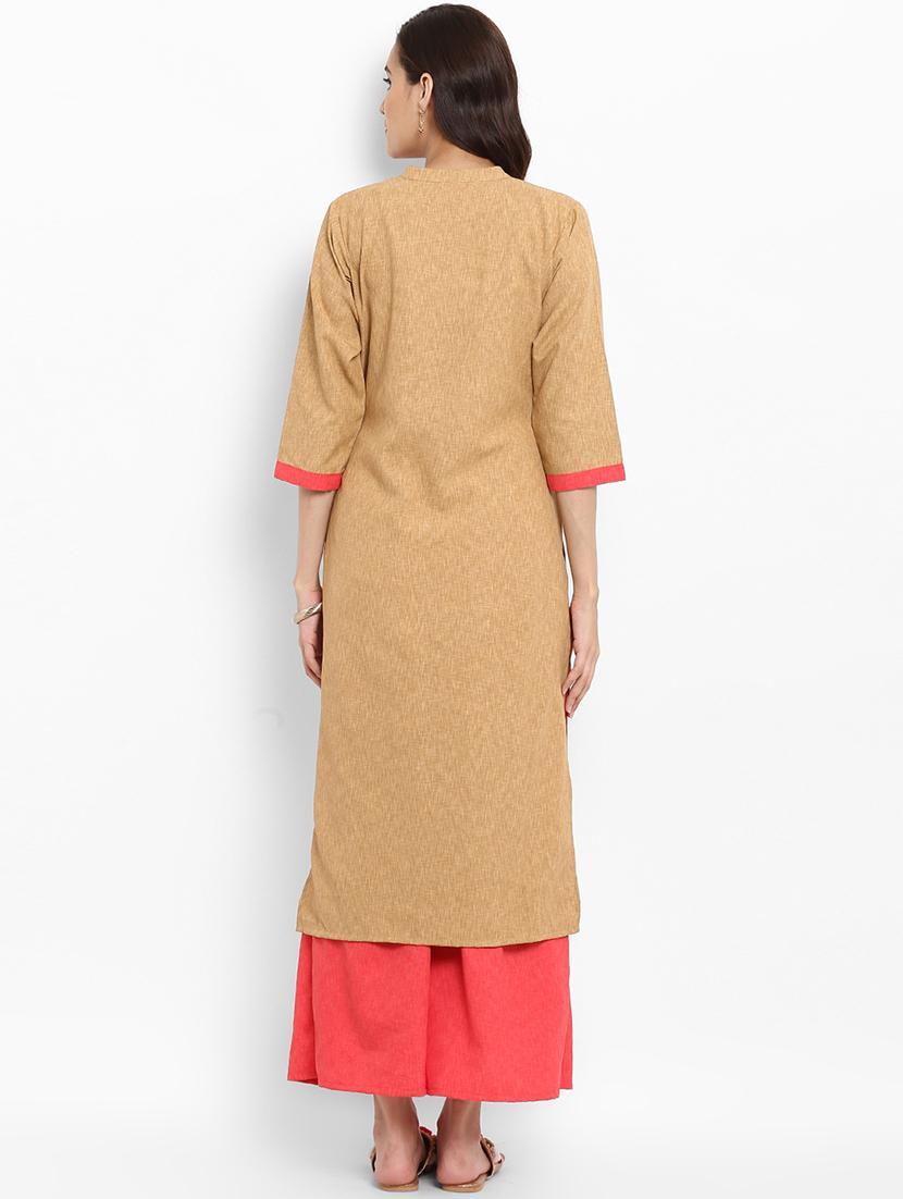 Patch work straight kurta - 15737044 - Zoom Image - 3