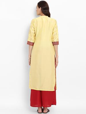 Foil print straight kurta - 15737045 - Standard Image - 3