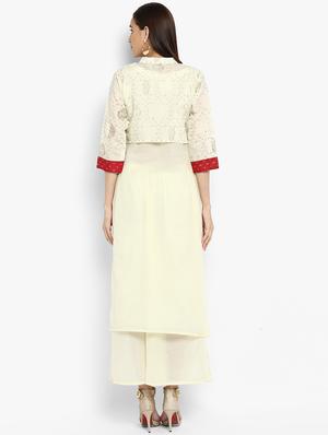 Foil print straight kurta - 15737046 - Standard Image - 3
