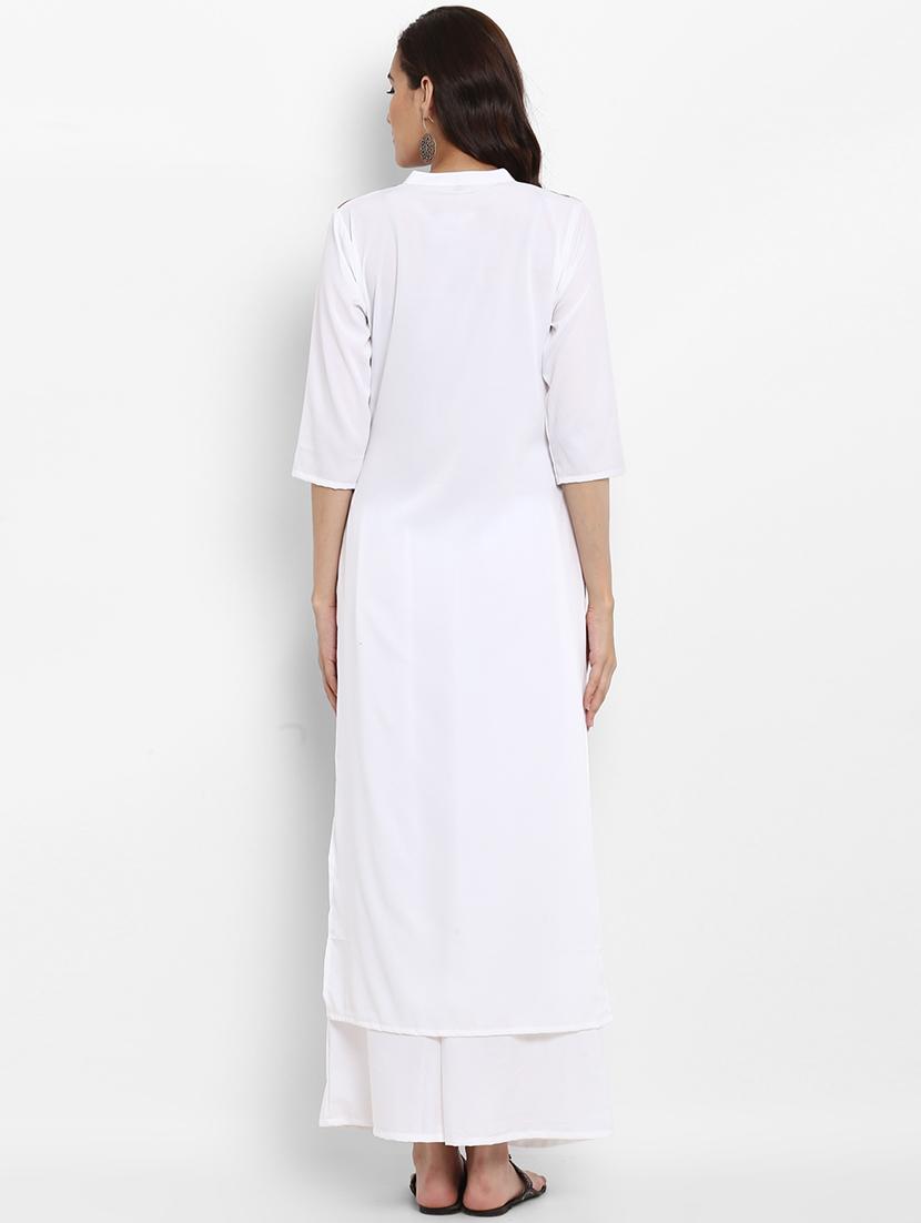 Foil print high low kurta - 15737049 - Zoom Image - 3