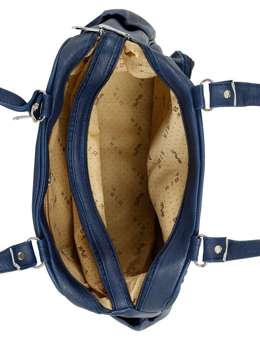 blue leatherette (pu) regular handbag - 15737057 - Zoom Image - 3