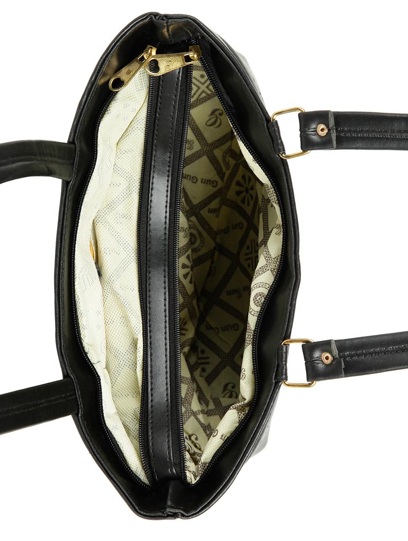 black leatherette (pu) regular handbag - 15737060 - Zoom Image - 3