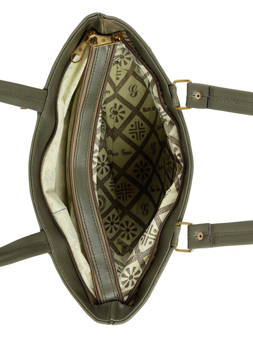 green leatherette (pu) regular handbag - 15737061 - Zoom Image - 3