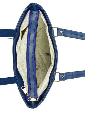 blue leatherette (pu) regular handbag - 15737062 - Standard Image - 3