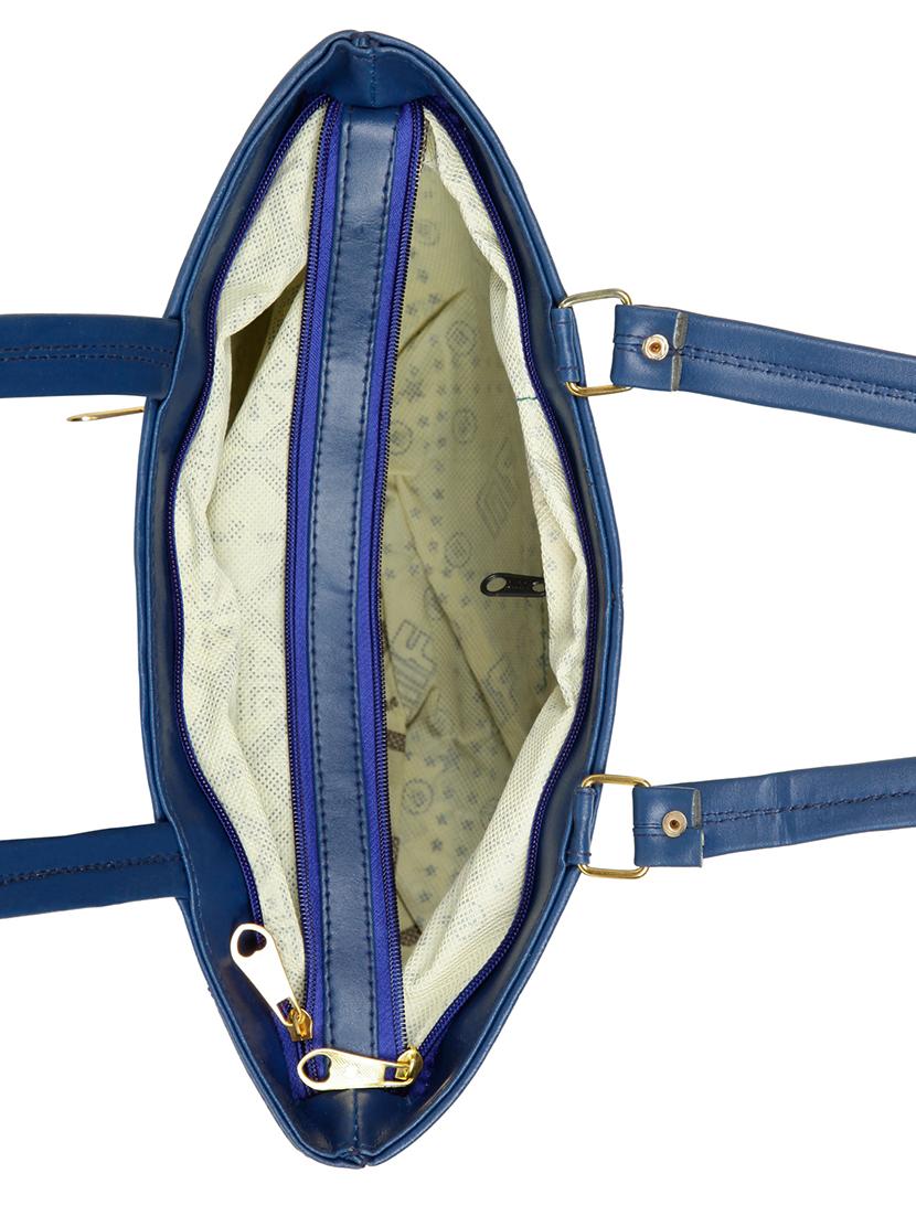 blue leatherette (pu) regular handbag - 15737062 - Zoom Image - 3