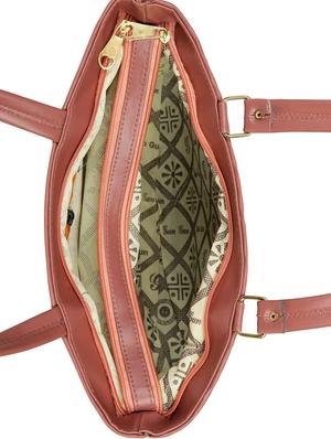 brown leatherette (pu) regular handbag - 15737065 - Standard Image - 3