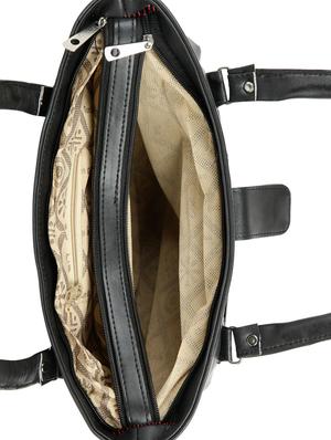 black leatherette (pu) regular handbag - 15737066 - Standard Image - 3