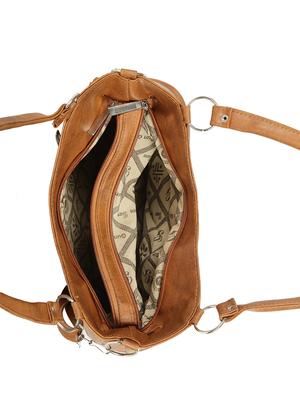 tan leatherette (pu) regular handbag - 15737070 - Standard Image - 3