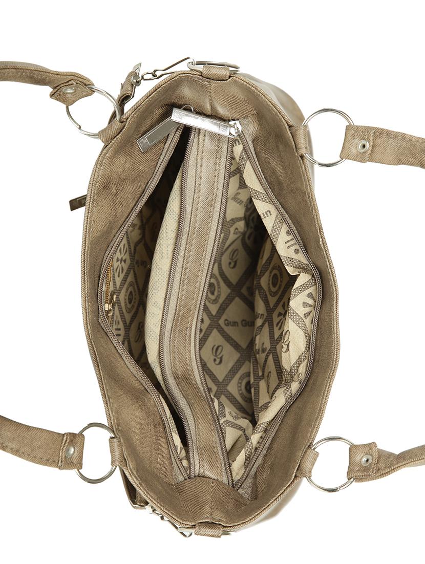 brown leatherette (pu) regular handbag - 15737073 - Zoom Image - 3