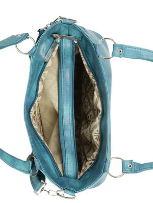 blue leatherette (pu) regular handbag - 15737074 - Standard Image - 3
